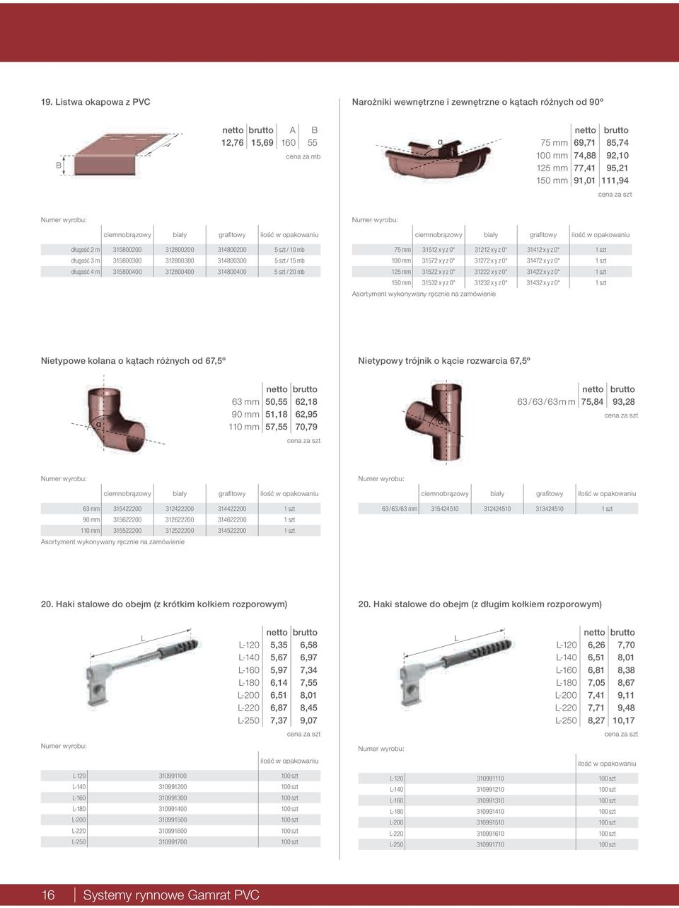 y z 0* 1 szt 100 mm 31572 x y z 0* 31272 x y z 0* 31472 x y z 0* 1 szt 125 mm 31522 x y z 0* 31222 x y z 0* 31422 x y z 0* 1 szt 150 mm 31532 x y z 0* 31232 x y z 0* 31432 x y z 0* 1 szt Asortyment