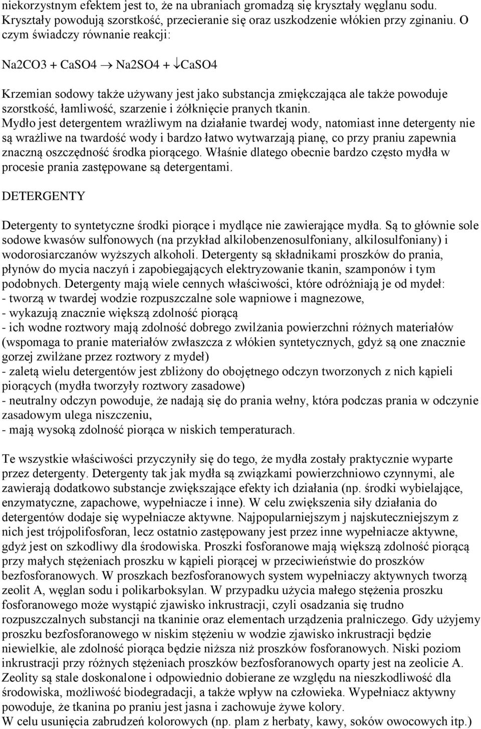 pranych tkanin.