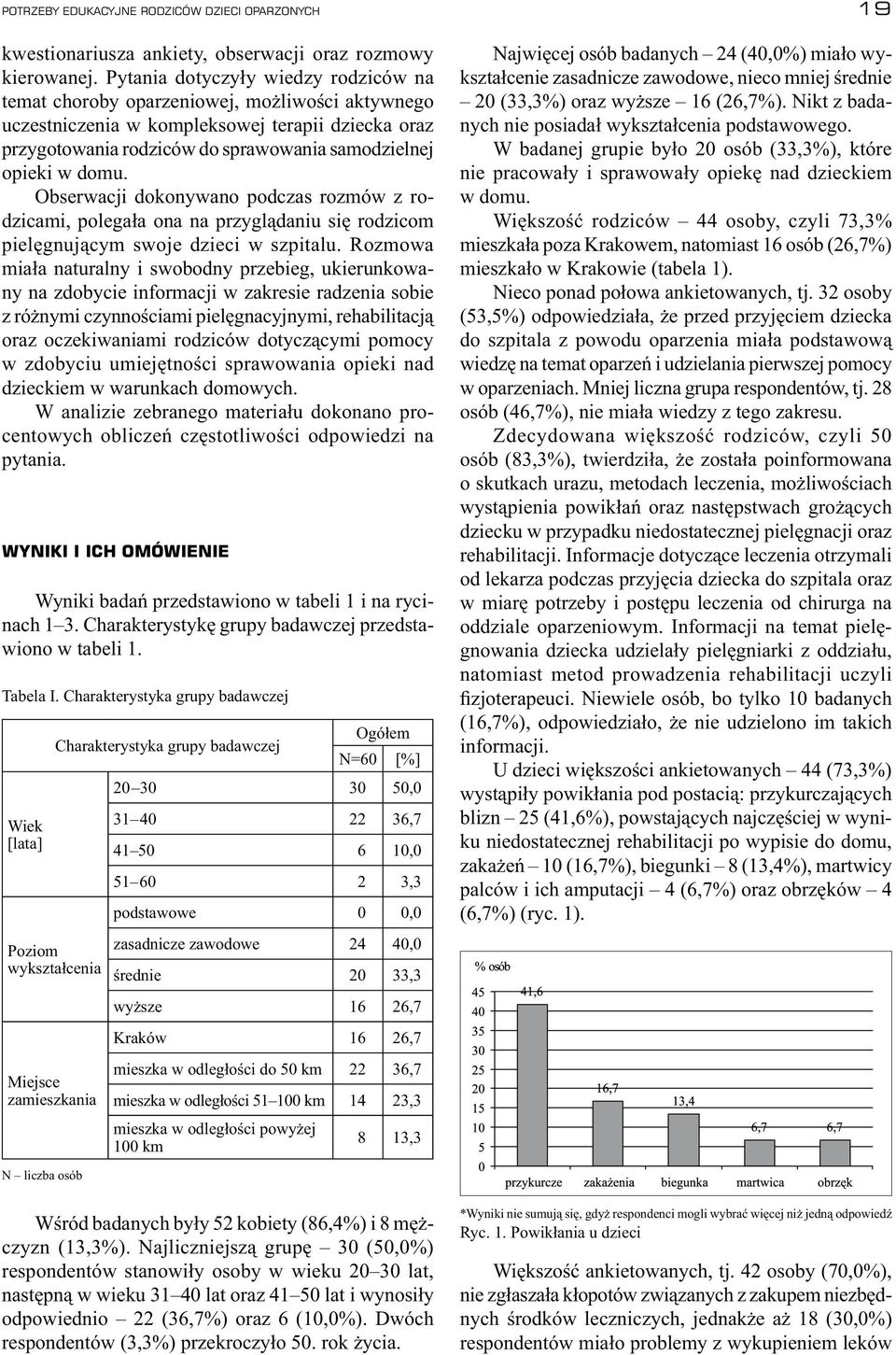 domu. Obserwacji dokonywano podczas rozmów z rodzicami, polegała ona na przyglądaniu się rodzicom pielęgnującym swoje dzieci w szpitalu.