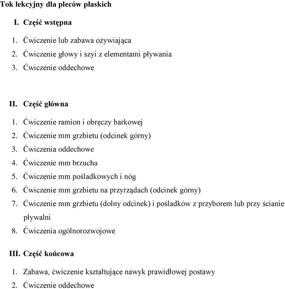 Ćwiczenie mm grzbietu na przyrządach (odcinek górny) 7.