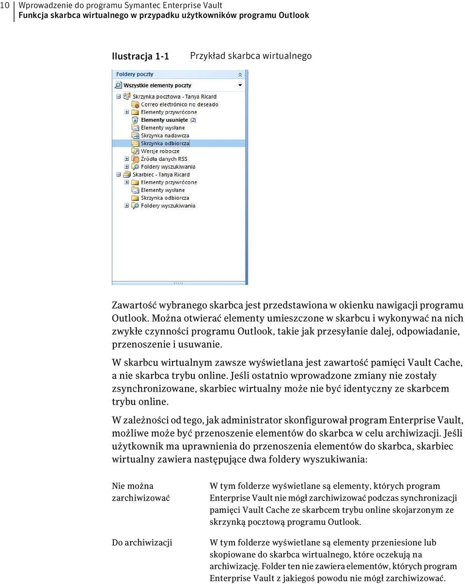 Można otwierać elementy umieszczone w skarbcu i wykonywać na nich zwykłe czynności programu Outlook, takie jak przesyłanie dalej, odpowiadanie, przenoszenie i usuwanie.
