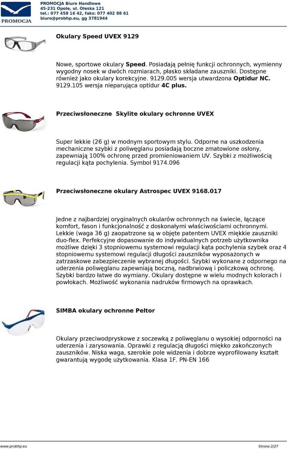 Przeciwsłoneczne Skylite okulary ochronne UVEX Super lekkie (26 g) w modnym sportowym stylu.