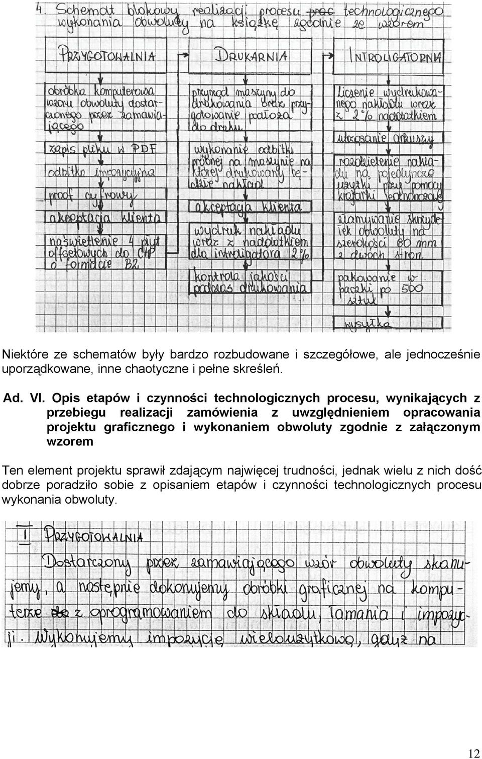 projektu graficznego i wykonaniem obwoluty zgodnie z załączonym wzorem Ten element projektu sprawił zdającym najwięcej trudności,