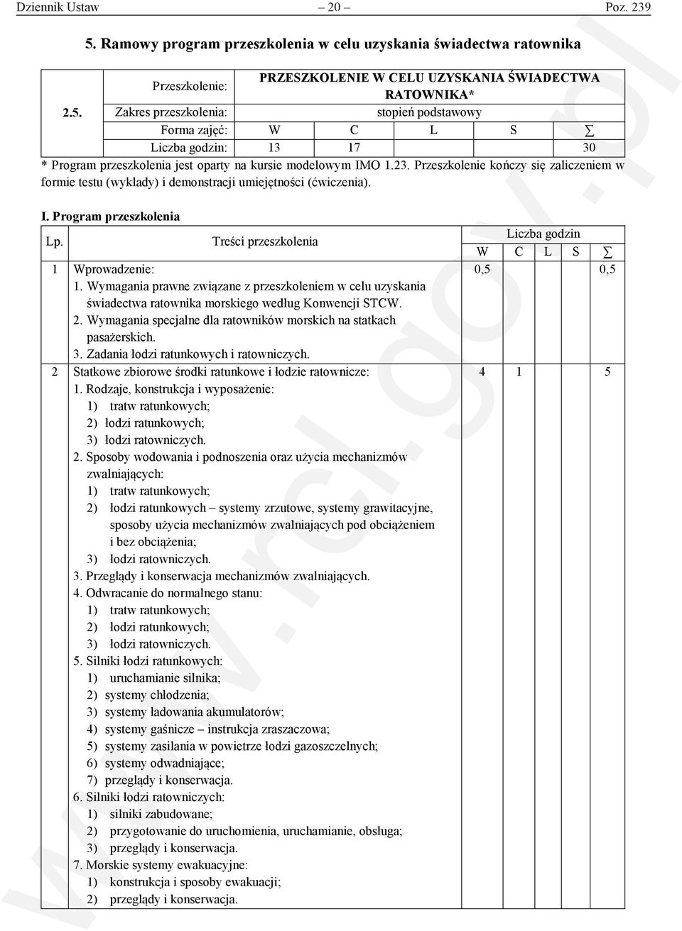 Wymagania prawne związane z przeszkoleniem w celu uzyskania świadectwa ratownika morskiego według Konwencji STCW. 2. Wymagania specjalne dla ratowników morskich na statkach pasażerskich. 3.