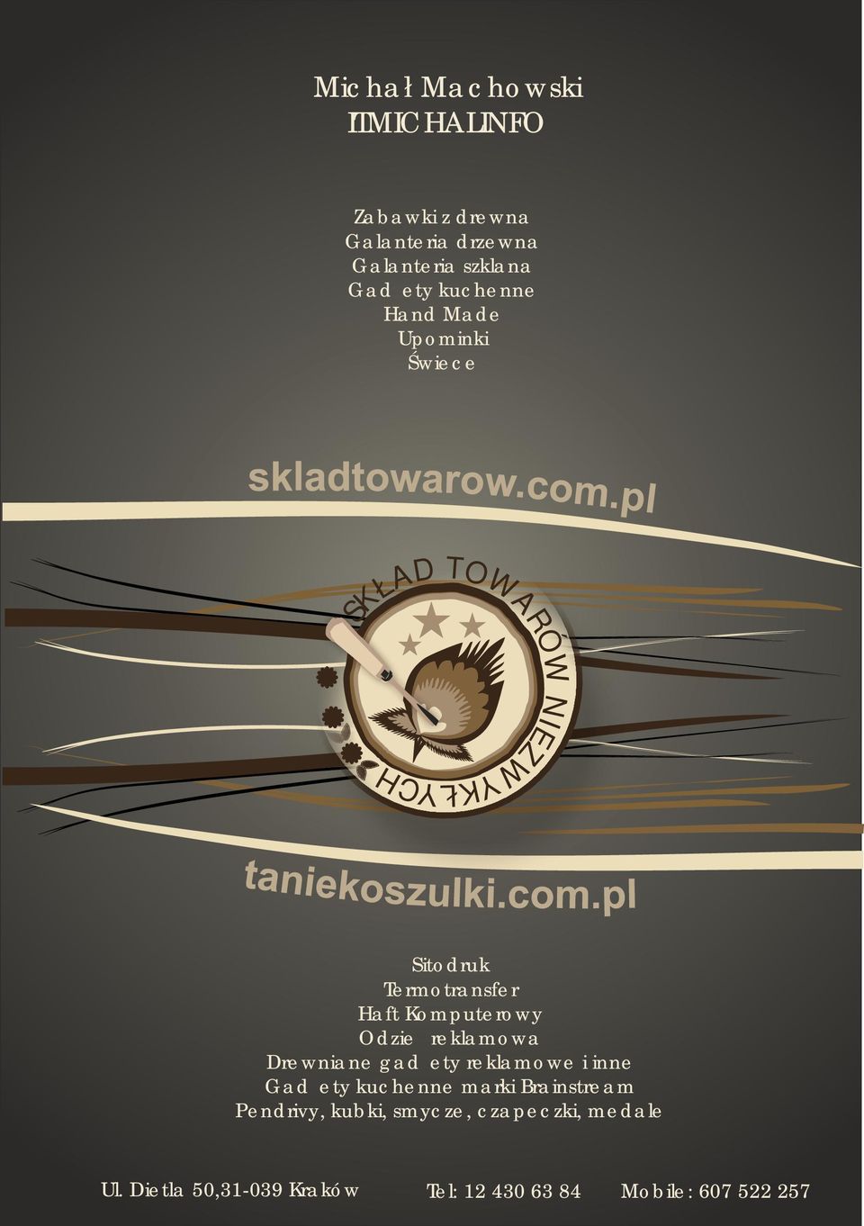 Komputerowy Odzież reklamowa Drewniane gadżety reklamowe i inne Gadżety kuchenne marki Brainstream