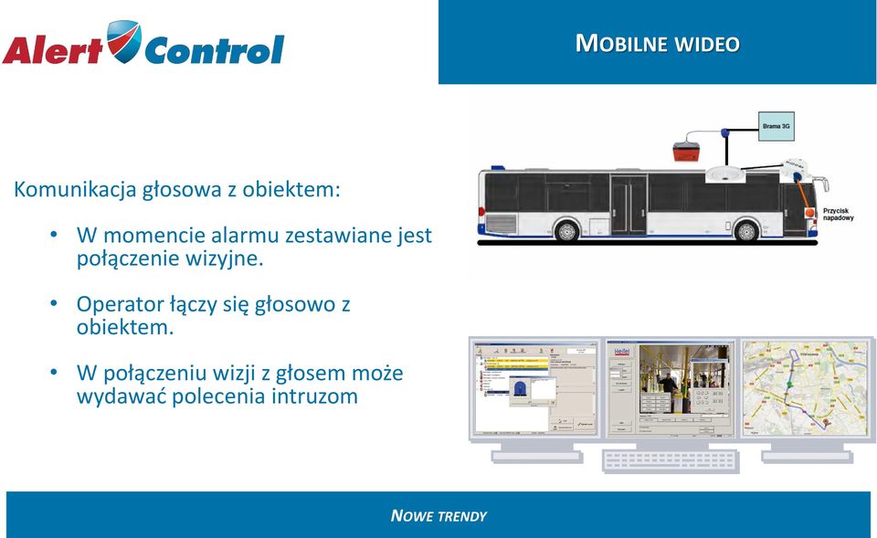 wizyjne. Operator łączy się głosowo z obiektem.