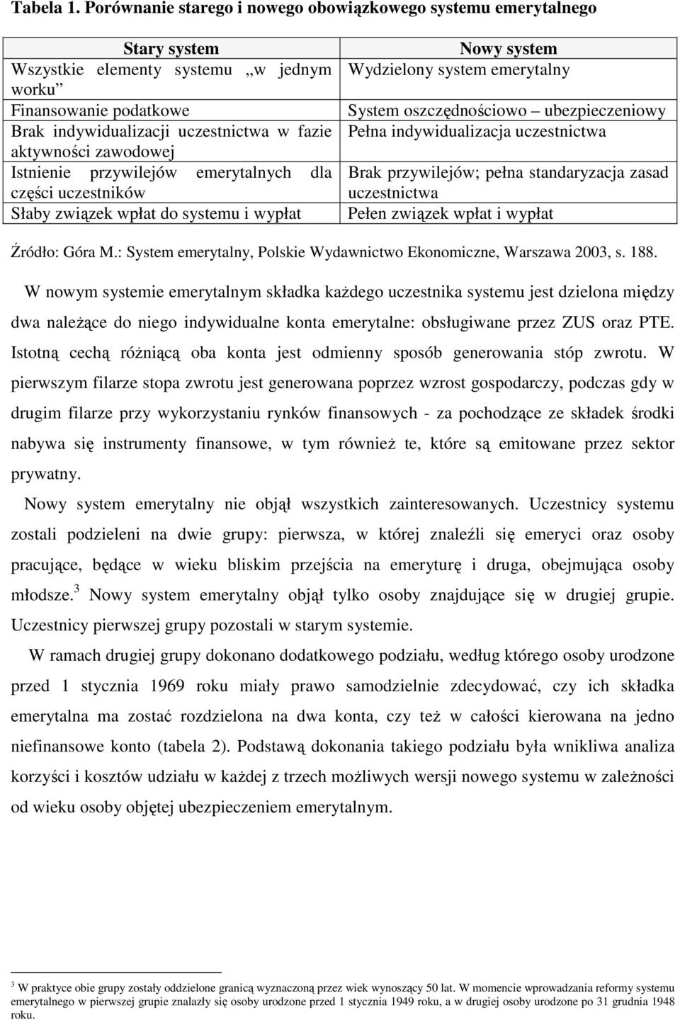 zawodowej Istnienie przywilejów emerytalnych dla części uczestników Słaby związek wpłat do systemu i wypłat Nowy system Wydzielony system emerytalny System oszczędnościowo ubezpieczeniowy Pełna