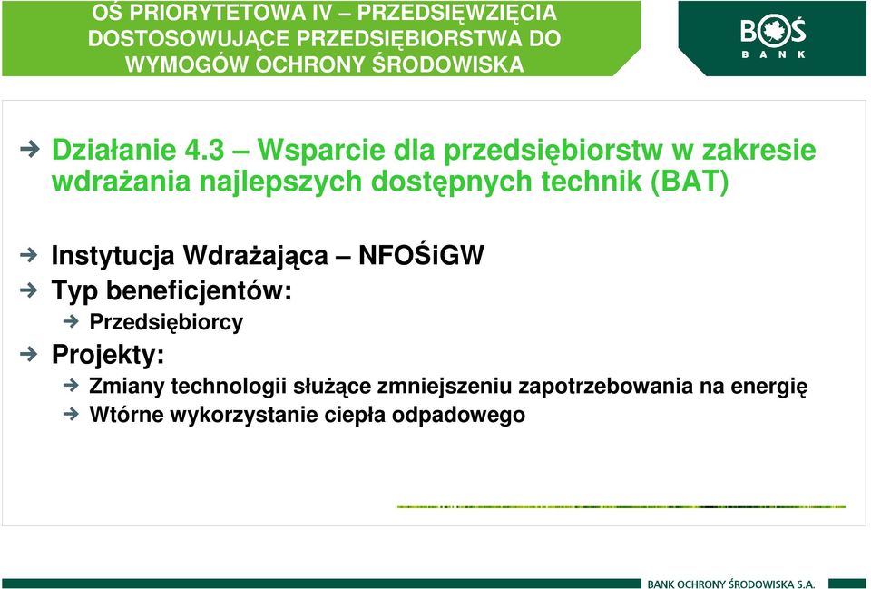 3 Wsparcie dla przedsiębiorstw w zakresie wdraŝania najlepszych dostępnych technik (BAT)