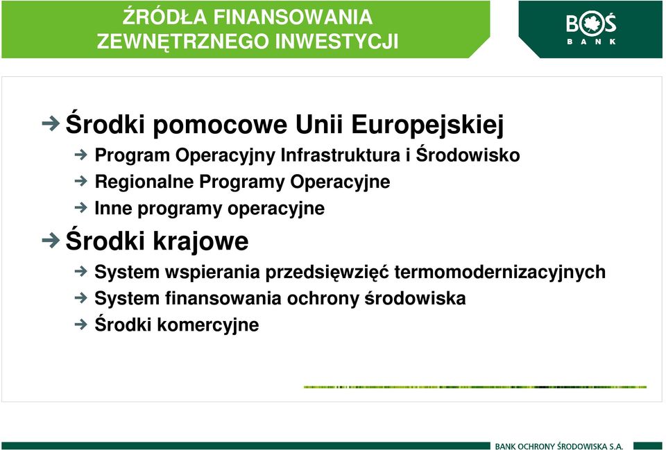 Programy Operacyjne Inne programy operacyjne Środki krajowe System