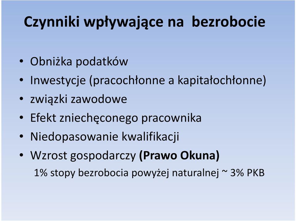 zniechęconego pracownika Niedopasowanie kwalifikacji Wzrost