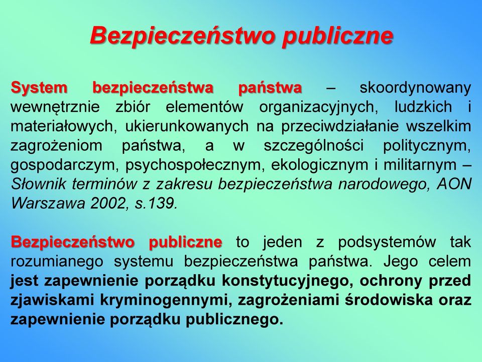 z zakresu bezpieczeństwa narodowego, AON Warszawa 2002, s.139.