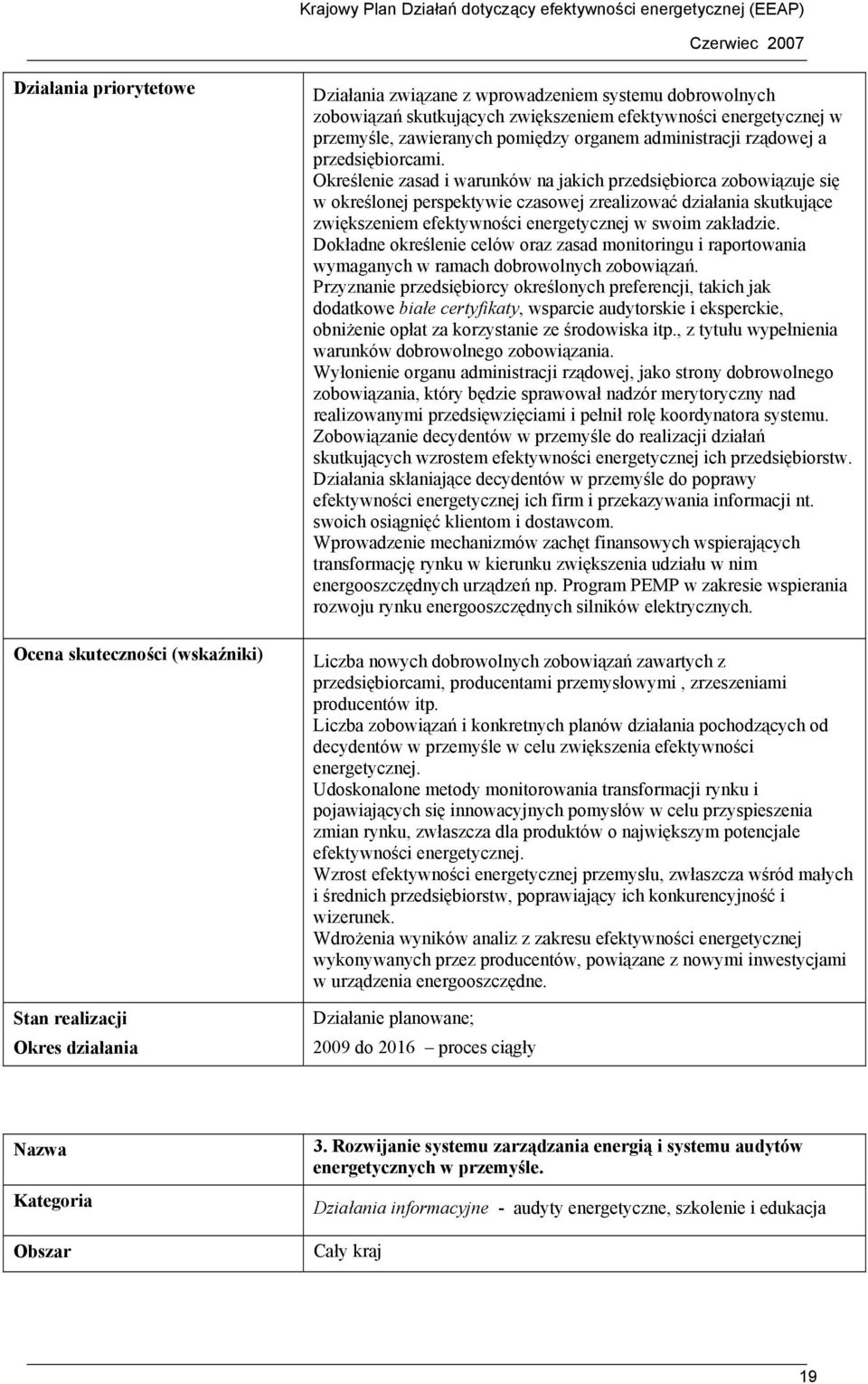 Określenie zasad i warunków na jakich przedsiębiorca zobowiązuje się w określonej perspektywie czasowej zrealizować działania skutkujące zwiększeniem efektywności energetycznej w swoim zakładzie.