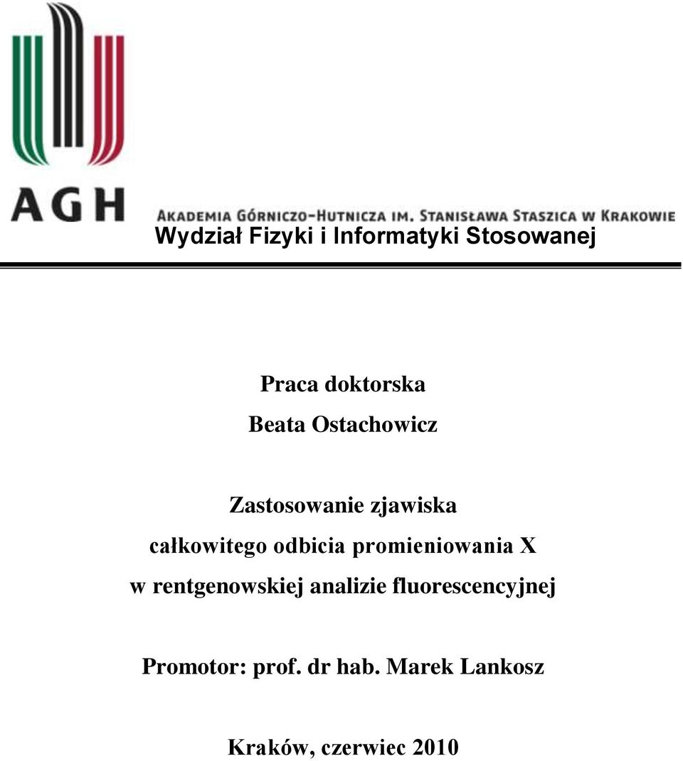 odbicia promieniowania X w rentgenowskiej analizie