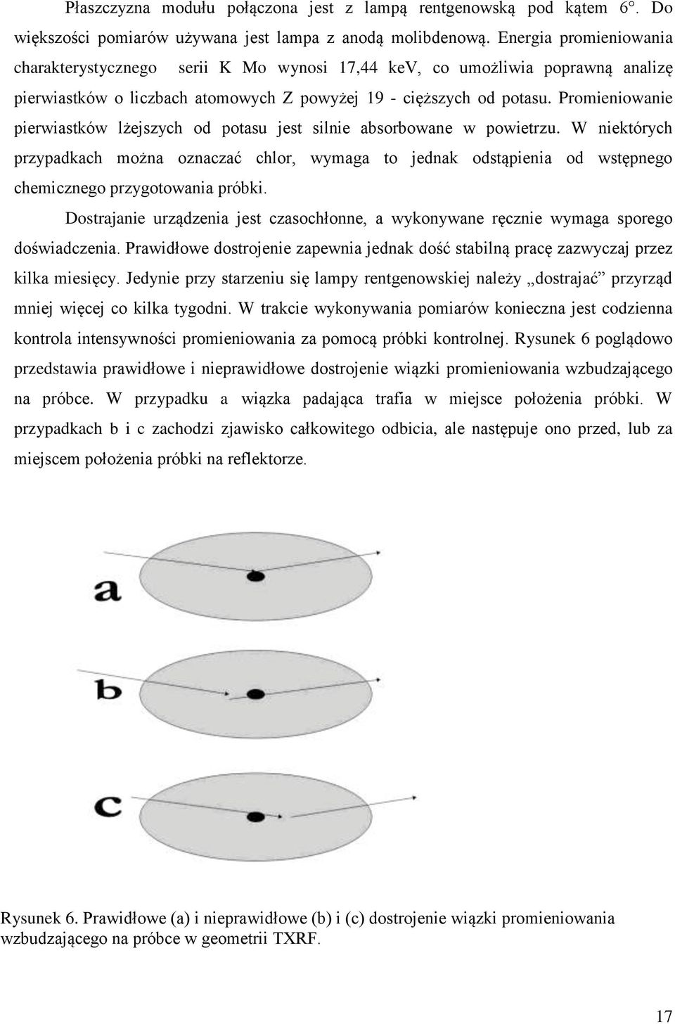 Promieniowanie pierwiastków lżejszych od potasu jest silnie absorbowane w powietrzu.
