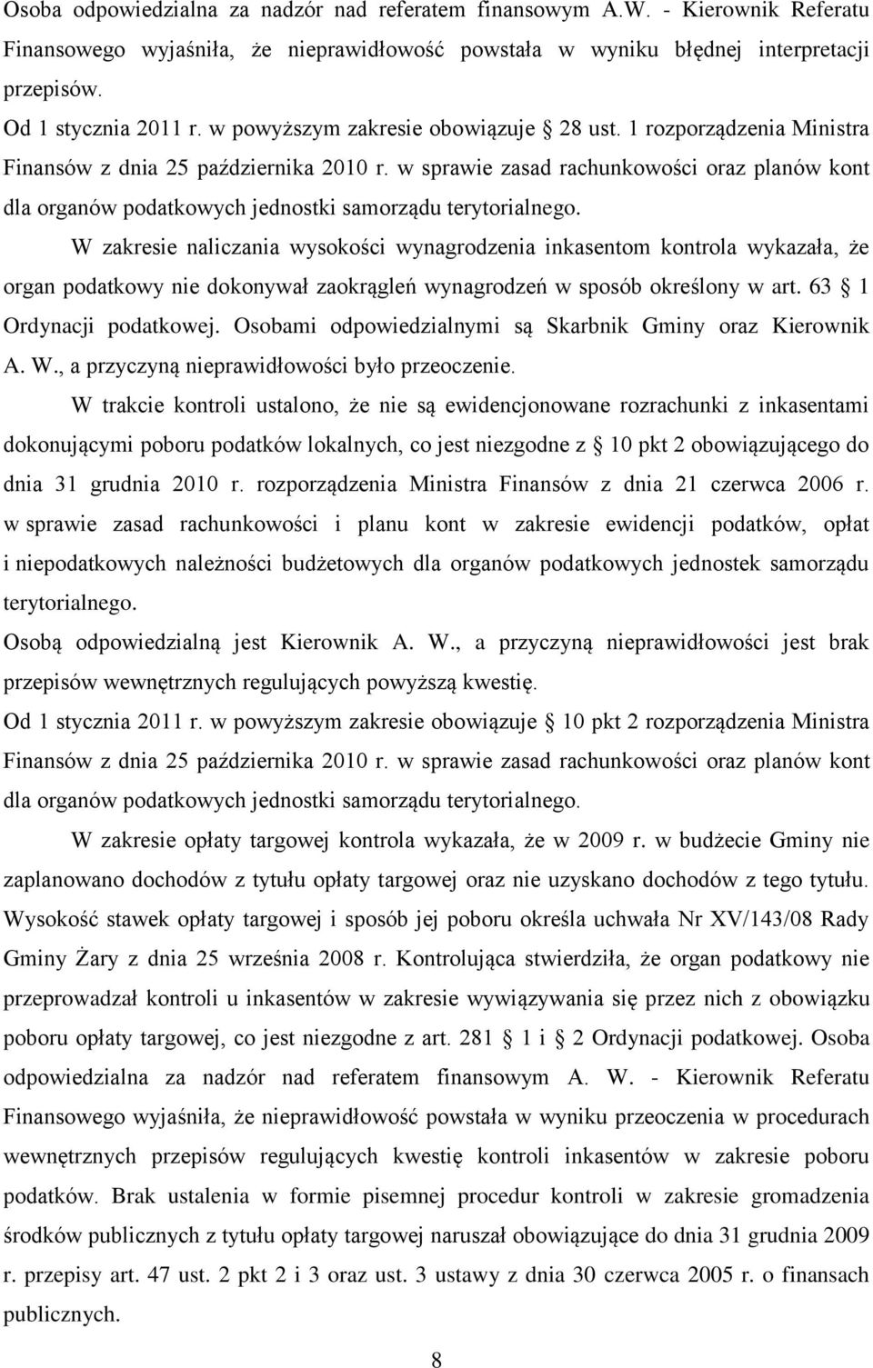 w sprawie zasad rachunkowości oraz planów kont dla organów podatkowych jednostki samorządu terytorialnego.