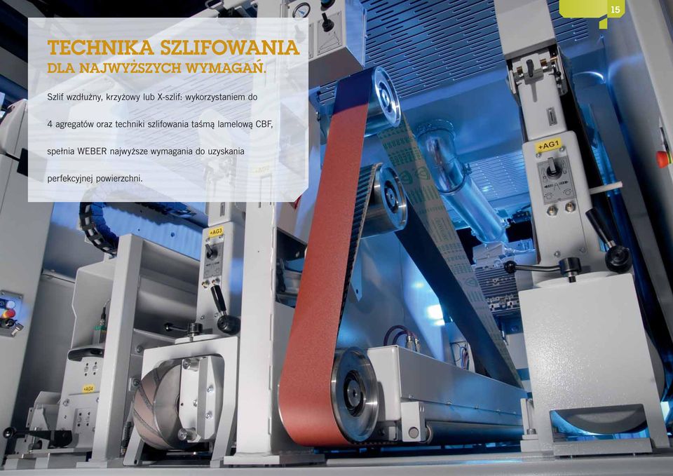 agregatów oraz techniki szlifowania taśmą lamelową CBF,