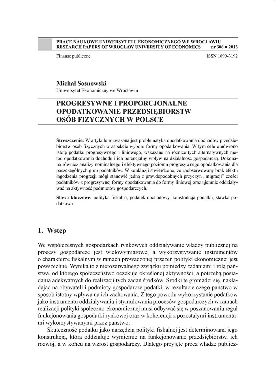 fizycznych w aspekcie wyboru formy opodatkowania.
