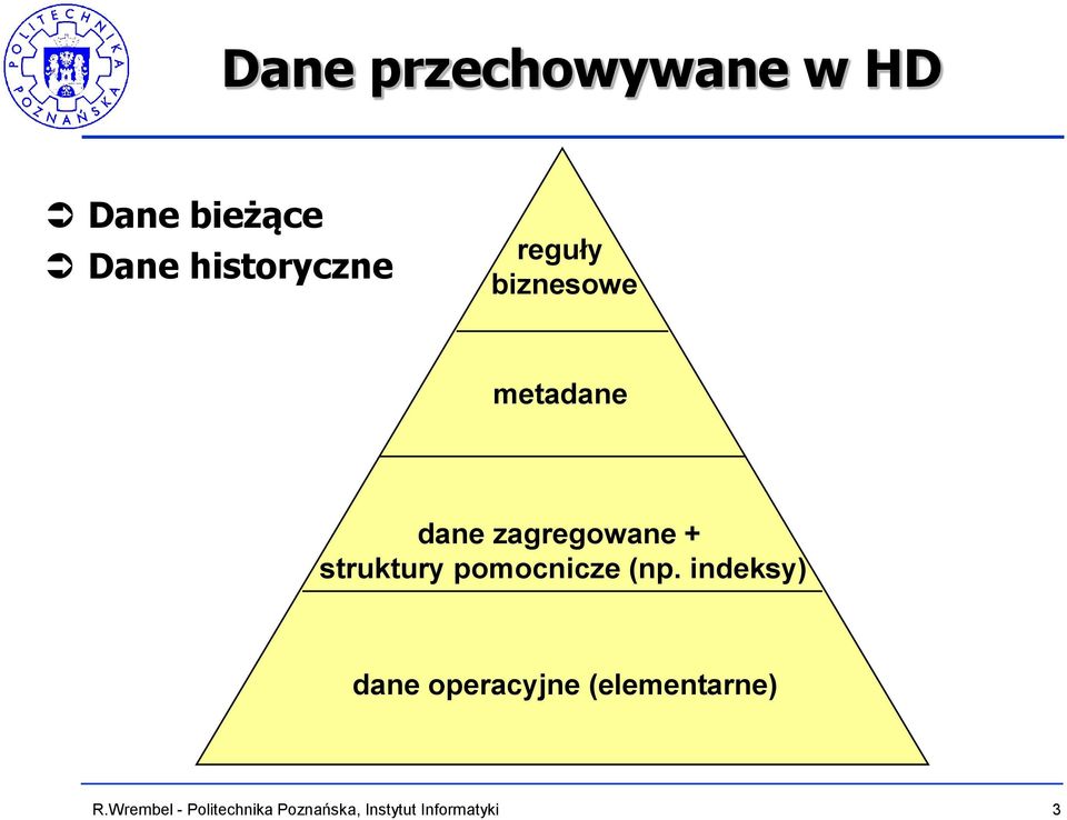 dane zagregowane + struktury pomocnicze