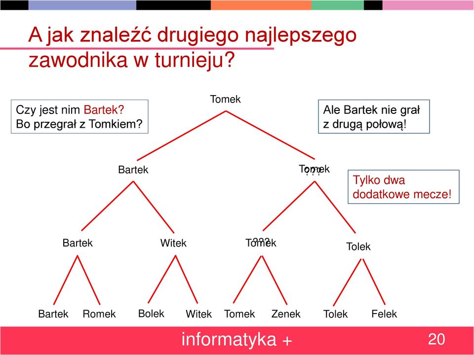 Tomek Ale Bartek nie grał z drugą połową! Bartek Tomek?