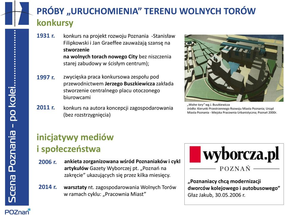 zwycięska praca konkursowa zespołu pod przewodnictwem Jerzego Buszkiewicza zakłada stworzenie centralnego placu otoczonego biurowcami 2011 r.