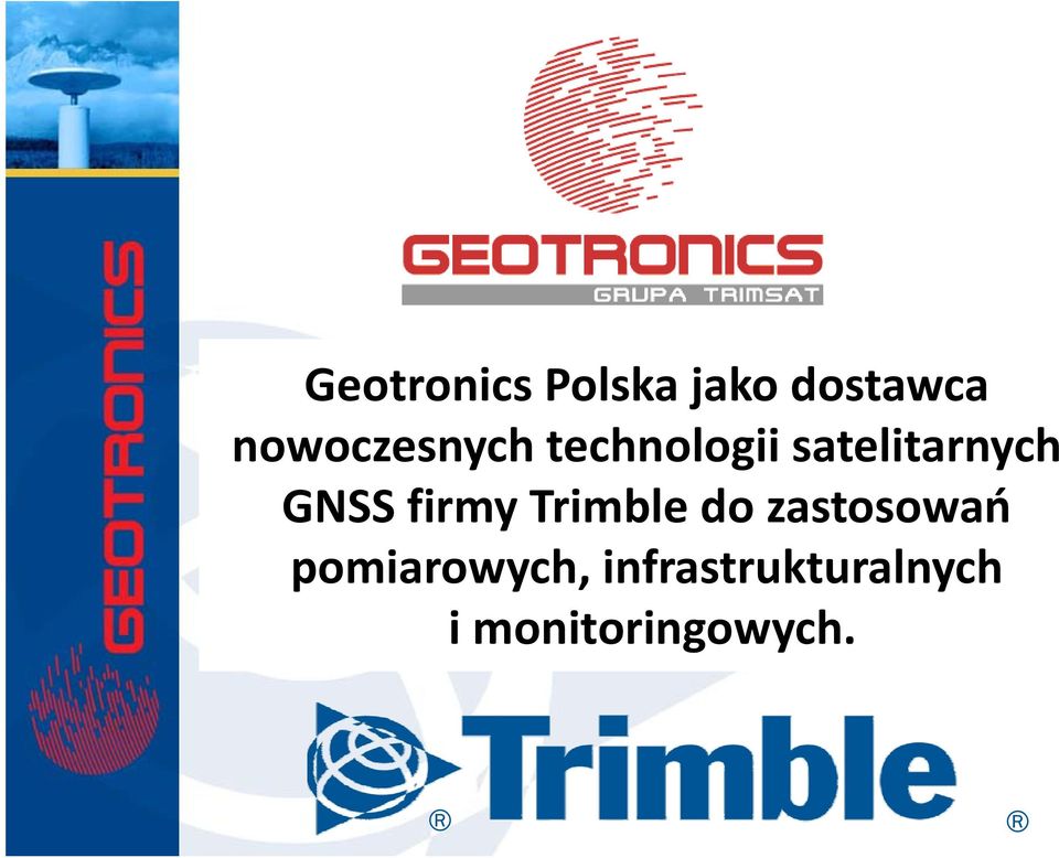 GNSS firmy Trimble do zastosowań