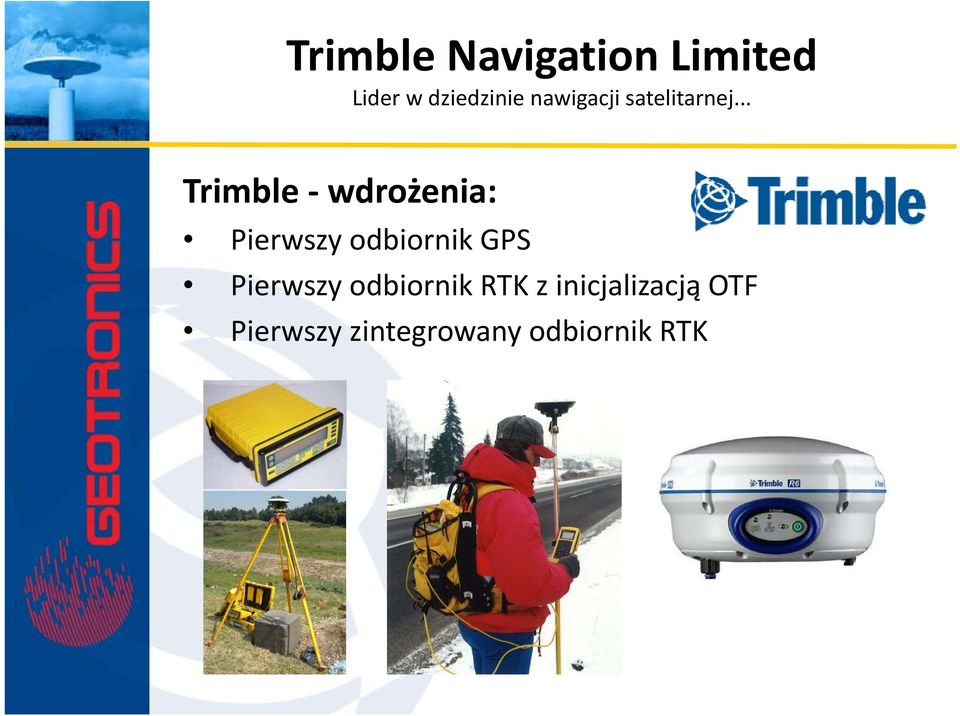 .. Trimble wdrożenia: Pierwszy odbiornik GPS