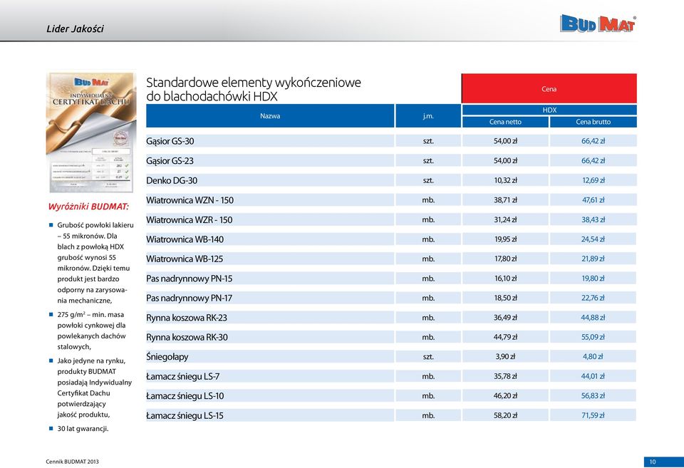 Wiatrownica WZN - 150. 38,71 zł 47,61 zł Wiatrownica WZR - 150. 31,24 zł 38,43 zł Wiatrownica WB-140. 19,95 zł 24,54 zł Wiatrownica WB-125. 17,80 zł 21,89 zł Pas nadrynnowy PN-15.