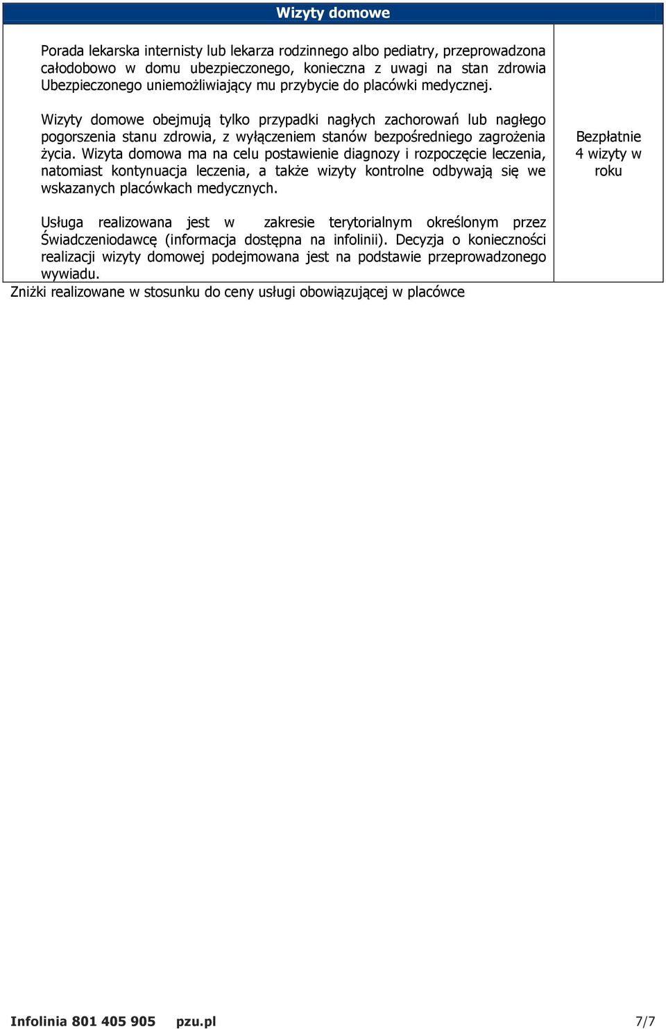 Wizyta domowa ma na celu postawienie diagnozy i rozpoczęcie leczenia, natomiast kontynuacja leczenia, a także wizyty kontrolne odbywają się we wskazanych placówkach medycznych.