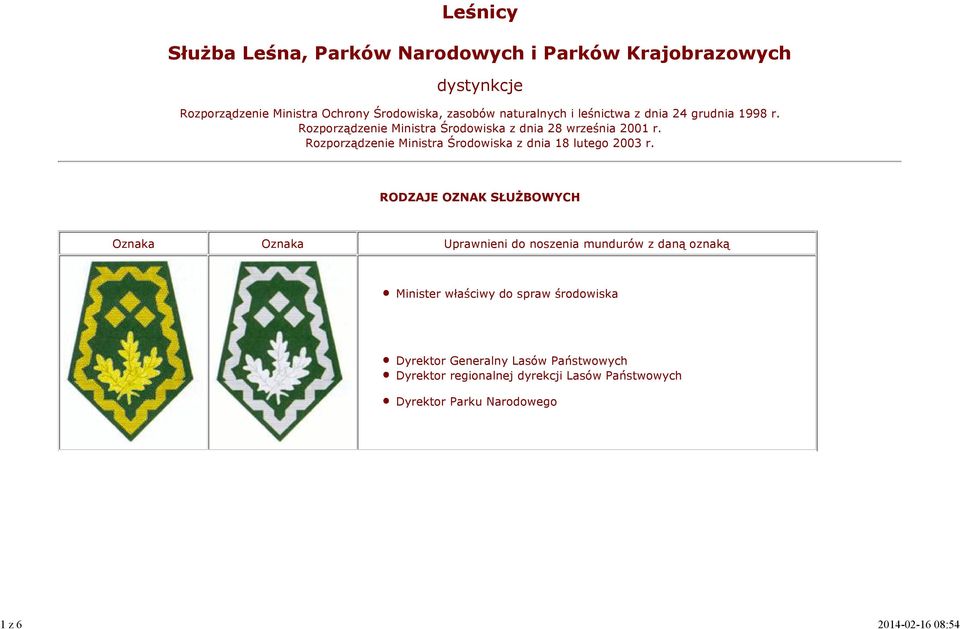 Rozporządzenie Ministra Środowiska z dnia 18 lutego 2003 r.