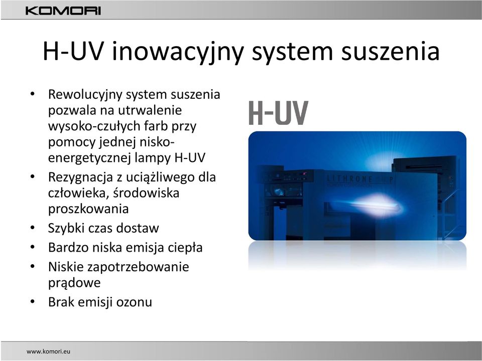 UV Rezygnacja z uciążliwego dla człowieka, środowiska proszkowania Szybki