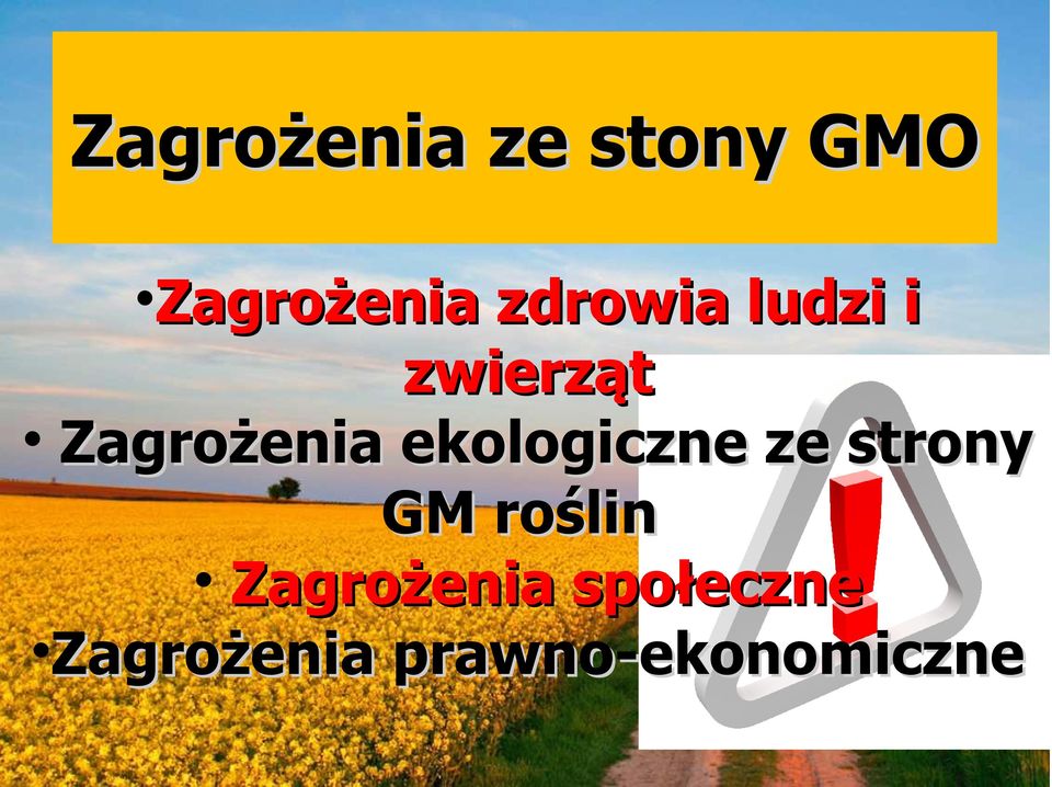 ekologiczne ze strony GM roślin