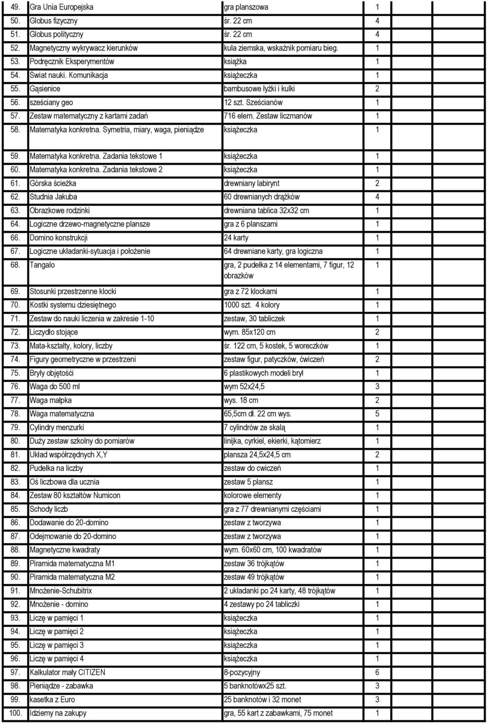 Zestaw liczmanów 58. Matematyka konkretna. Symetria, miary, waga, pieniądze książeczka 59. Matematyka konkretna. Zadania tekstowe książeczka 60. Matematyka konkretna. Zadania tekstowe 2 książeczka 6.