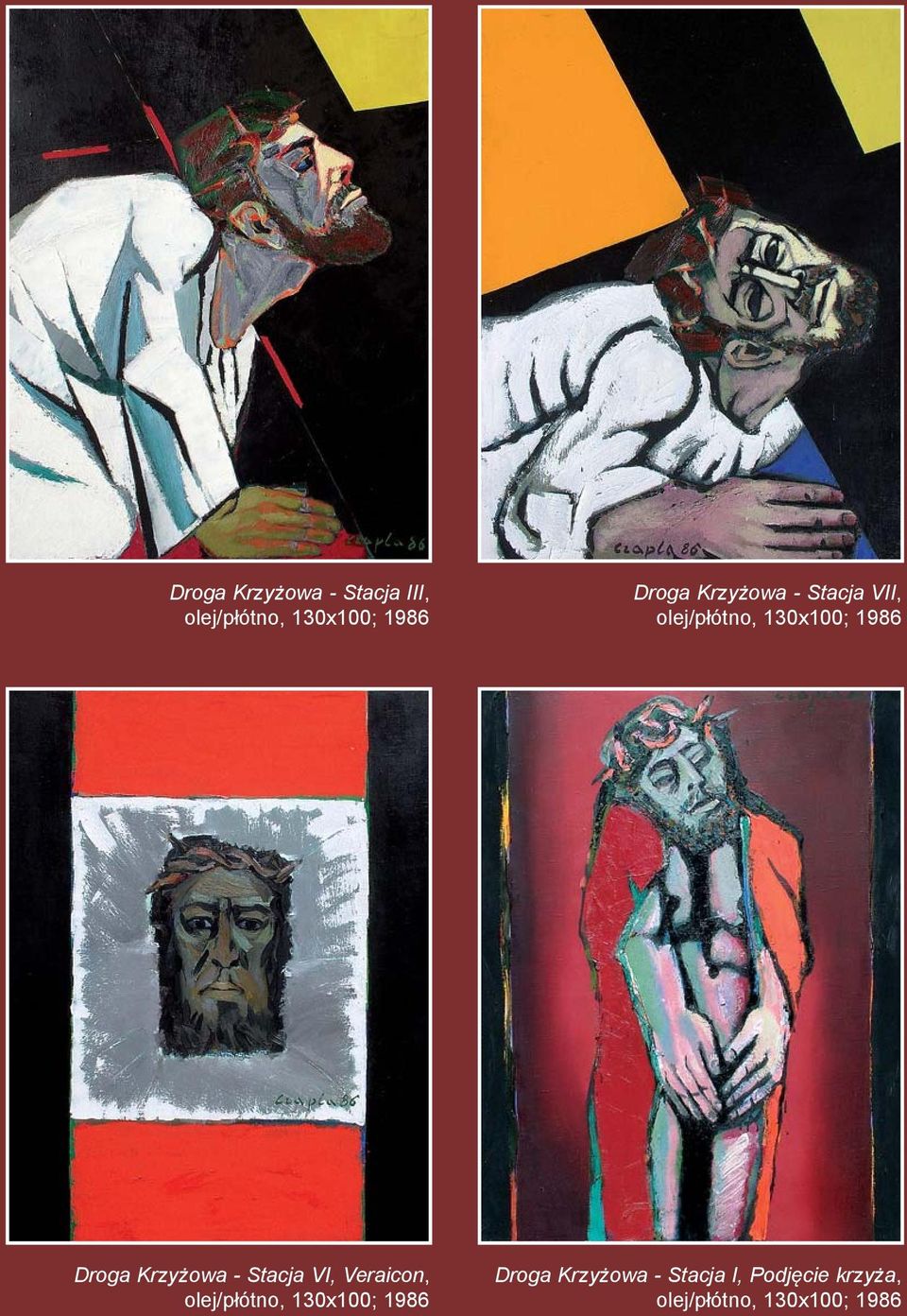 Krzyżowa - Stacja VI, Veraicon, olej/płótno, 130x100; 1986