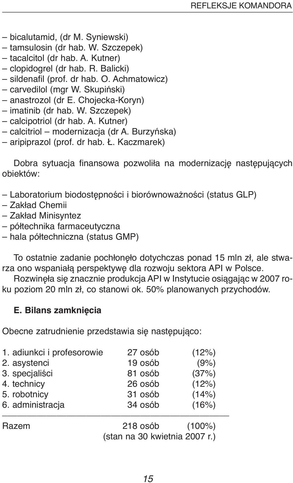 Burzyńska) aripiprazol (prof. dr hab. Ł.