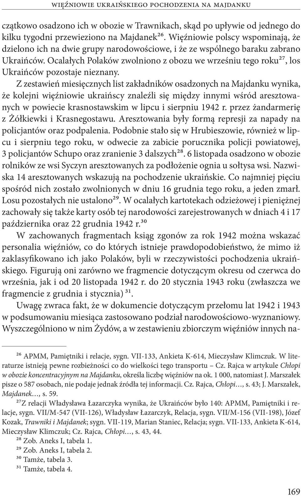 Ocalałych Polaków zwolniono z obozu we wrześniu tego roku27, los Ukraińców pozostaje nieznany.