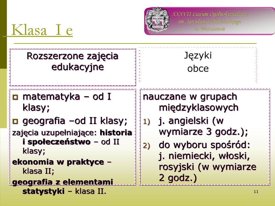 II; geografia z elementami statystyki klasa II. nauczane w grupach międzyklasowych 1) j.