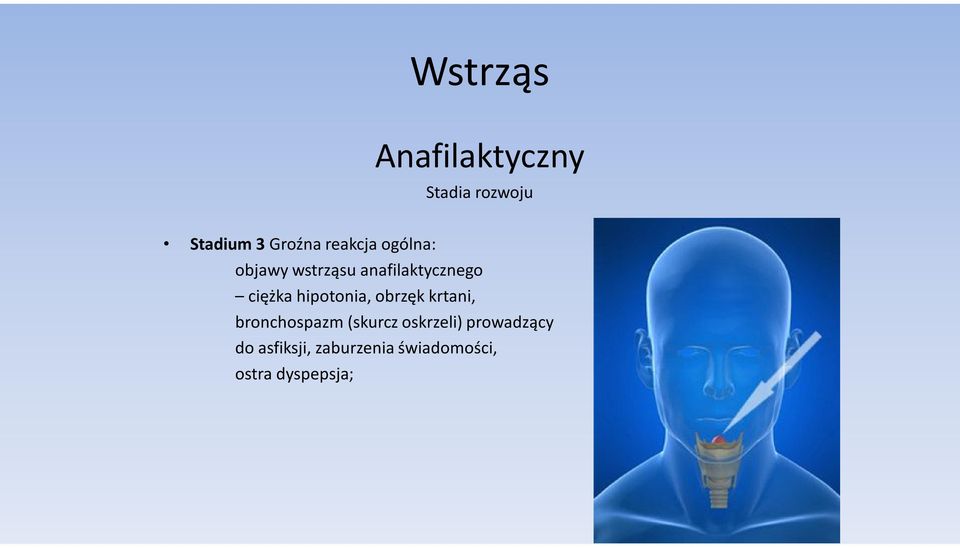 hipotonia, obrzęk krtani, bronchospazm (skurcz oskrzeli)