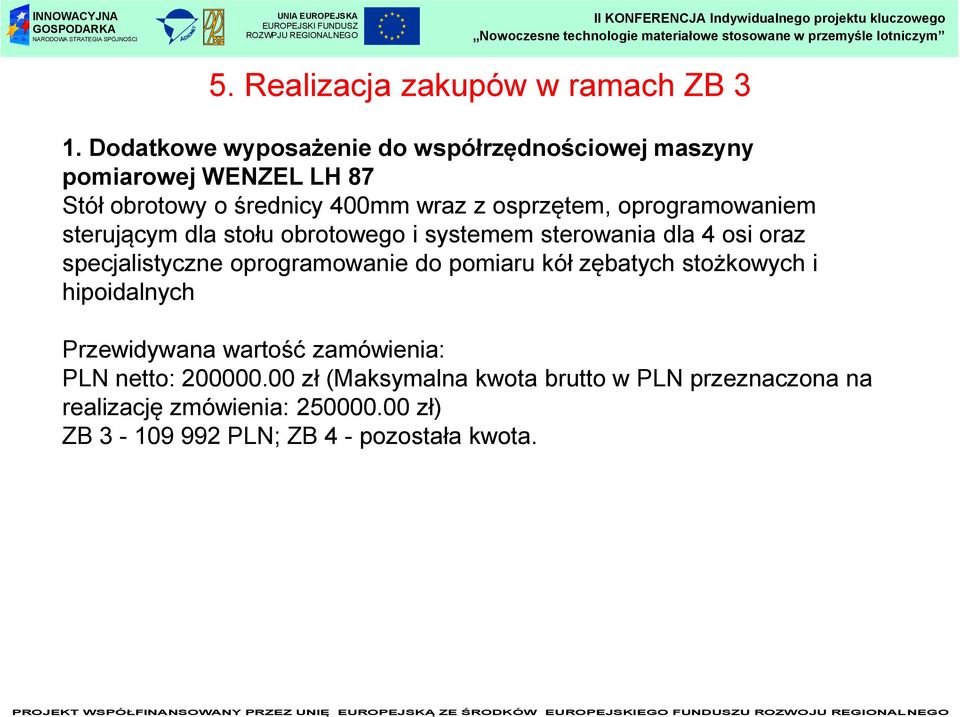 oprogramowaniem sterującym dla stołu obrotowego i systemem sterowania dla 4 osi oraz specjalistyczne oprogramowanie do pomiaru