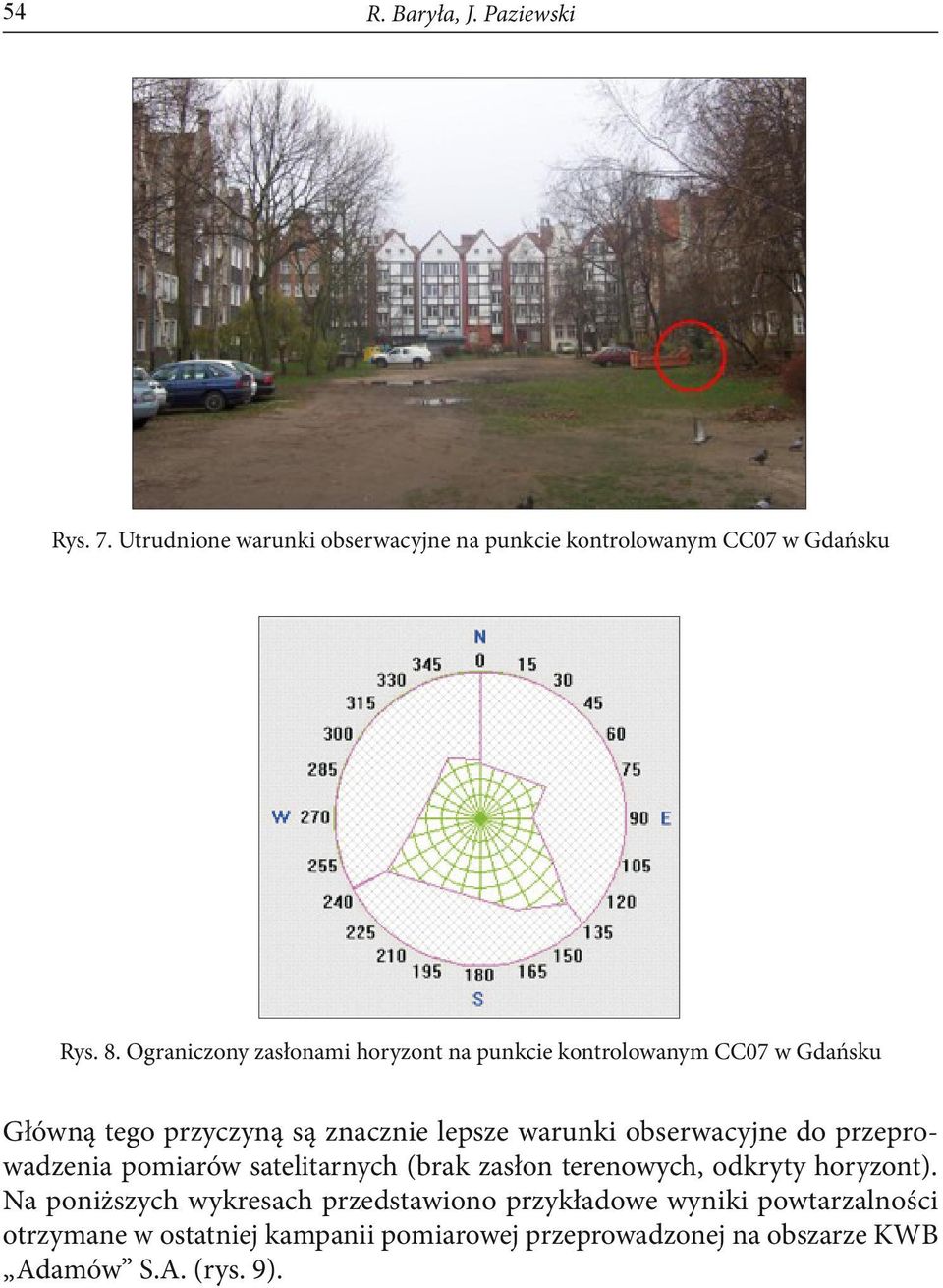 obserwacyjne do przeprowadzenia pomiarów satelitarnych (brak zasłon terenowych, odkryty horyzont).