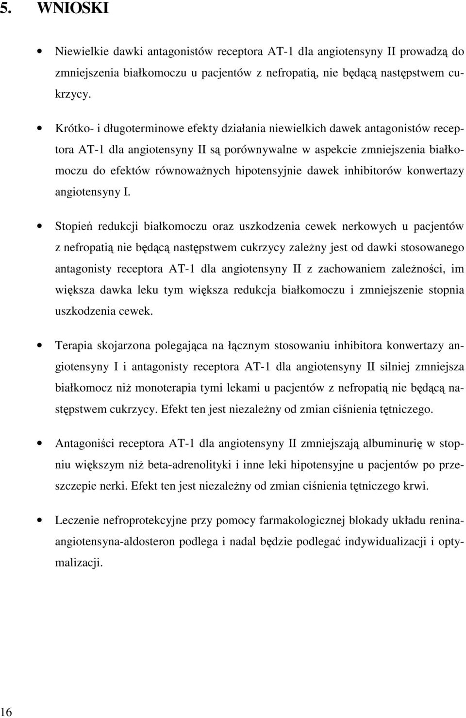 dawek inhibitorów konwertazy angiotensyny I.