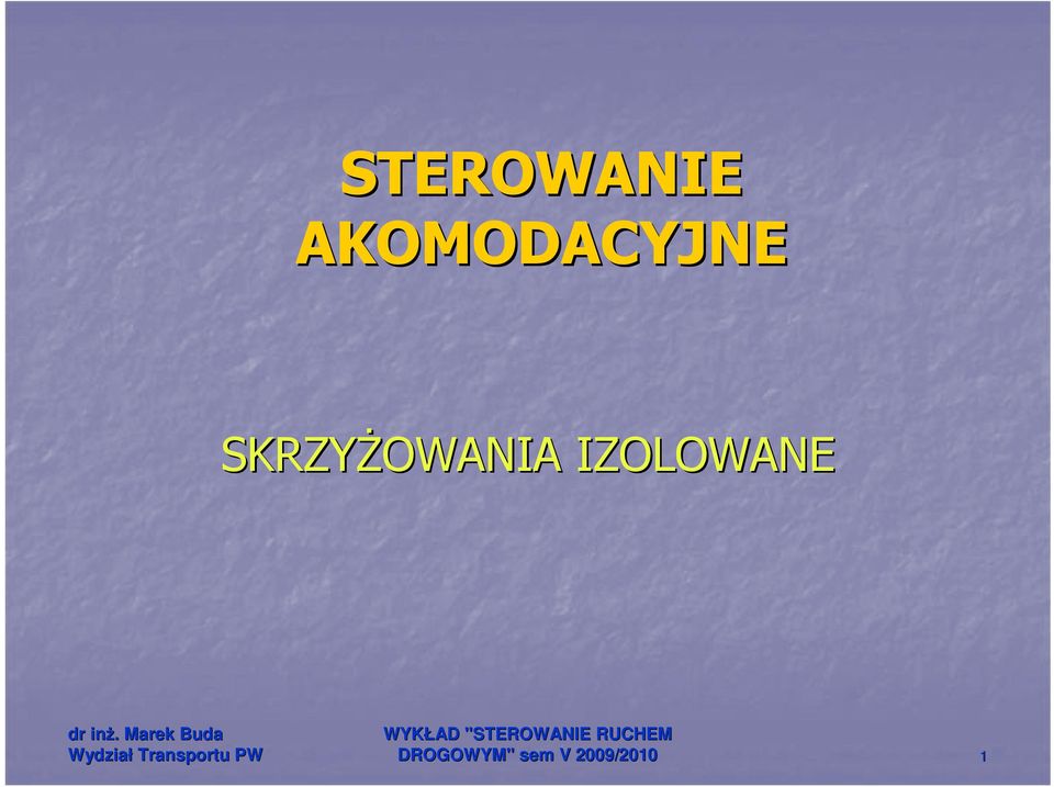 ransportu PW WYKŁAD