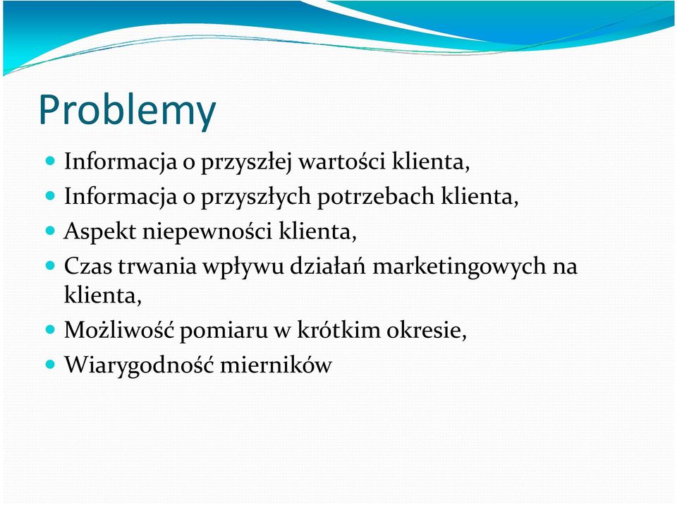 niepewności klienta, Czas trwania wpływu działań