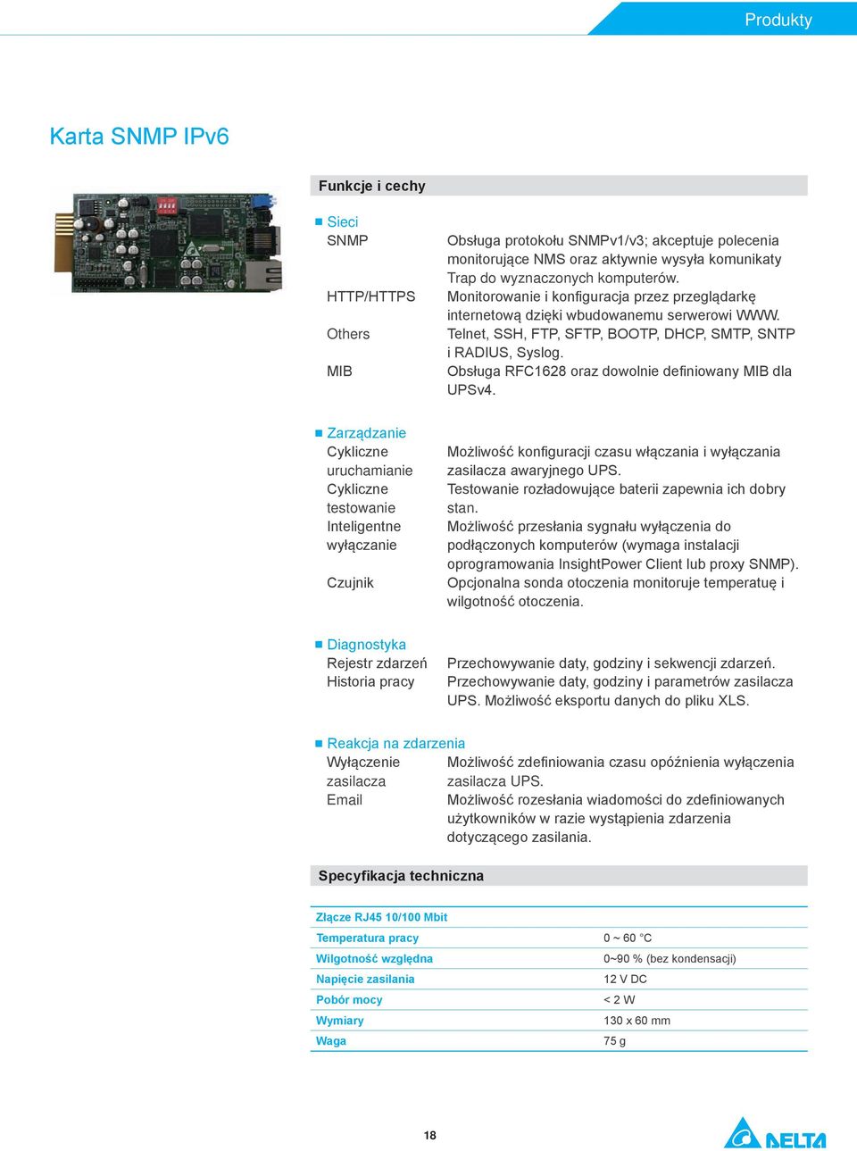 Obsługa RFC1628 oraz dowolnie definiowany MIB dla UPSv4.