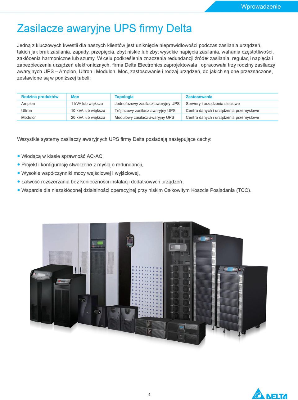 W celu podkreślenia znaczenia redundancji źródeł zasilania, regulacji napięcia i zabezpieczenia urządzeń elektronicznych, firma Delta Electronics zaprojektowała i opracowała trzy rodziny zasilaczy
