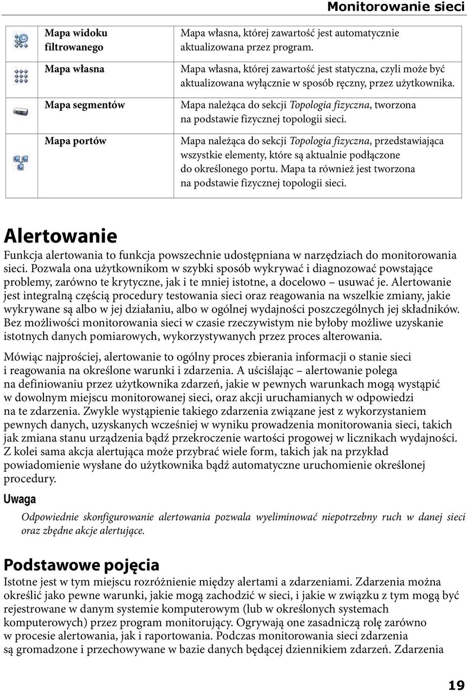 Mapa należąca do sekcji Topologia fizyczna, tworzona na podstawie fizycznej topologii sieci.
