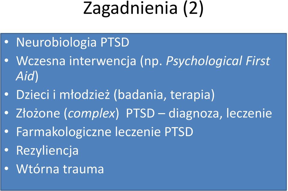(badania, terapia) Złożone (complex) PTSD diagnoza,