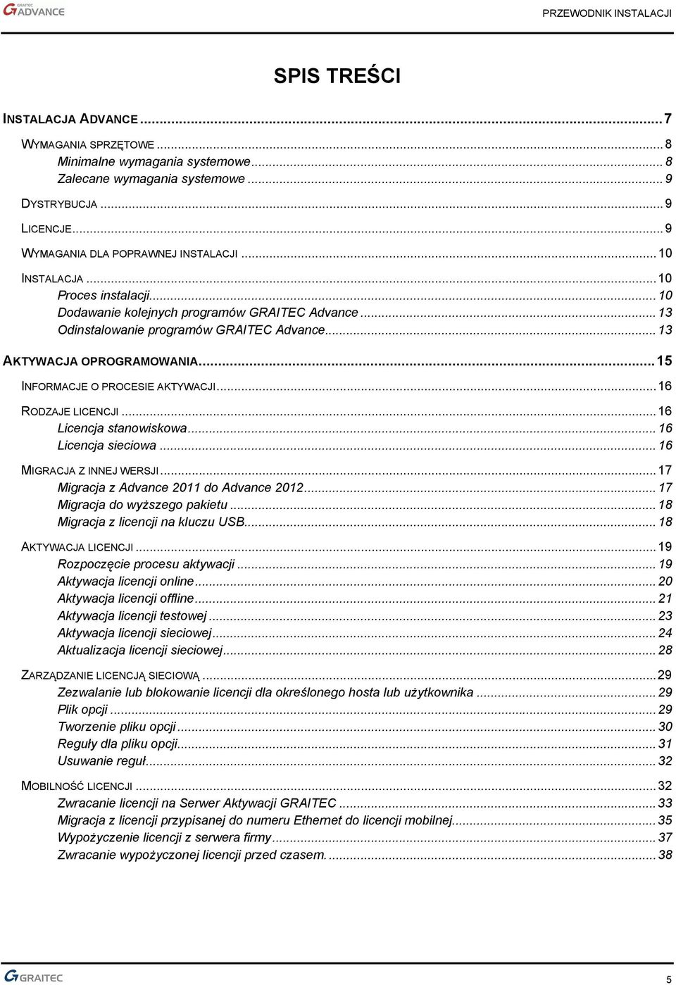 ..15 INFORMACJE O PROCESIE AKTYWACJI...16 RODZAJE LICENCJI...16 Licencja stanowiskowa...16 Licencja sieciowa...16 MIGRACJA Z INNEJ WERSJI...17 Migracja z Advance 2011 do Advance 2012.