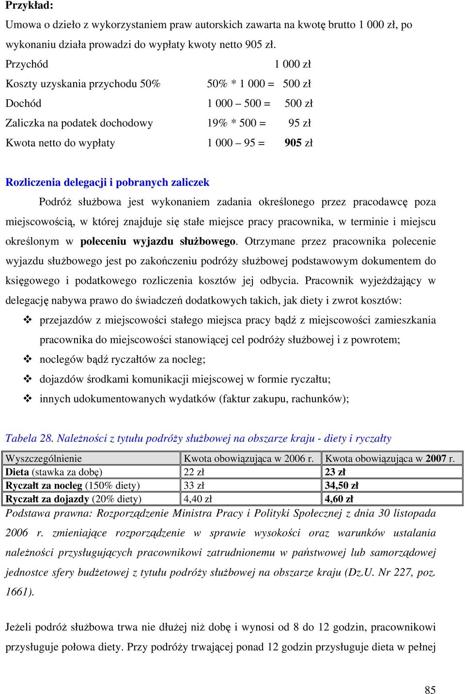 delegacji i pobranych zaliczek Podróż służbowa jest wykonaniem zadania określonego przez pracodawcę poza miejscowością, w której znajduje się stałe miejsce pracy pracownika, w terminie i miejscu