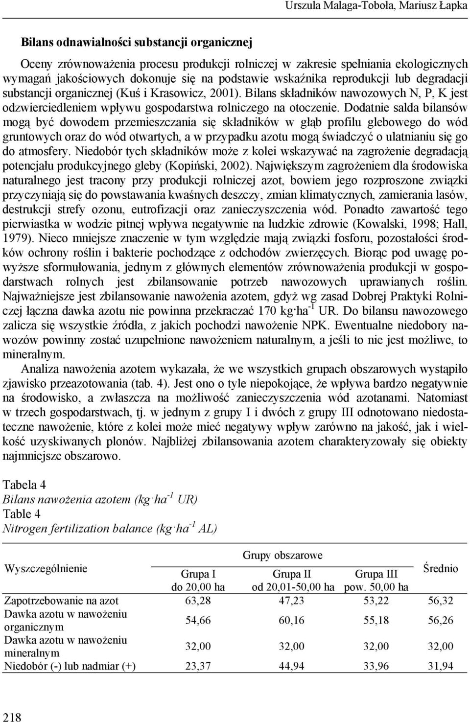 Bilans składników nawozowych N, P, K jest odzwierciedleniem wpływu gospodarstwa rolniczego na otoczenie.