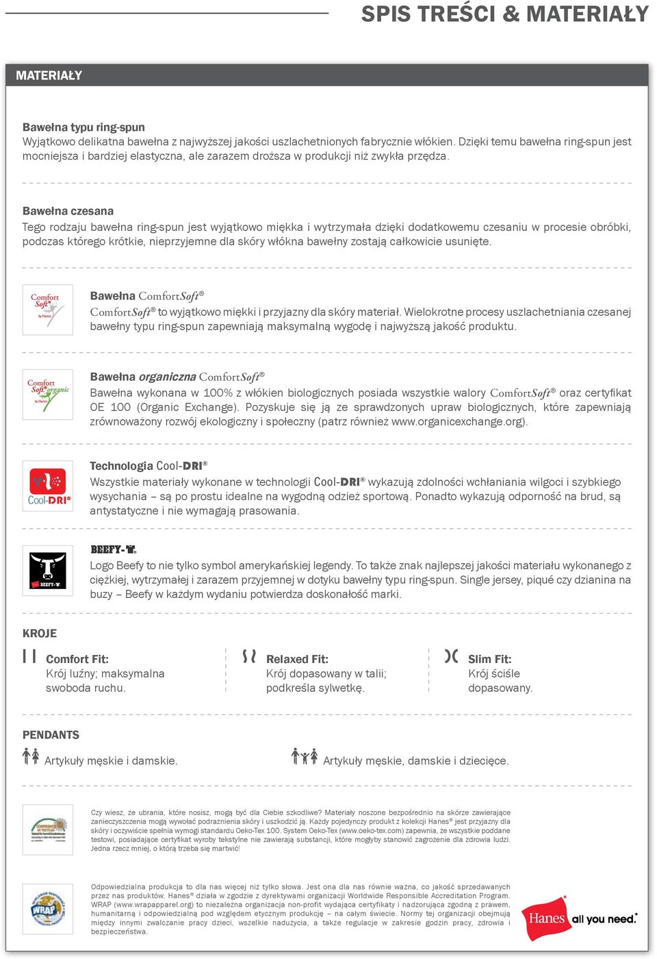 Bawełna czesana Tego rodzaju bawełna ring-spun jest wyjątkowo miękka i wytrzymała dzięki dodatkowemu czesaniu w procesie obróbki, podczas którego krótkie, nieprzyjemne dla skóry włókna bawełny